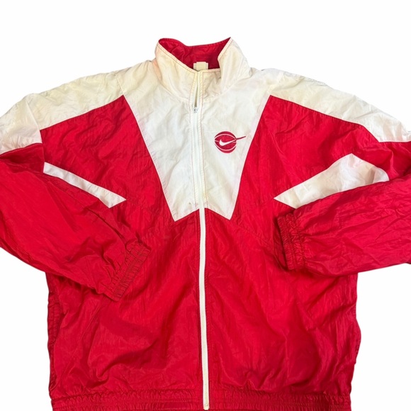 Vintage Nike 90d Red and White Windbreaker Jacket